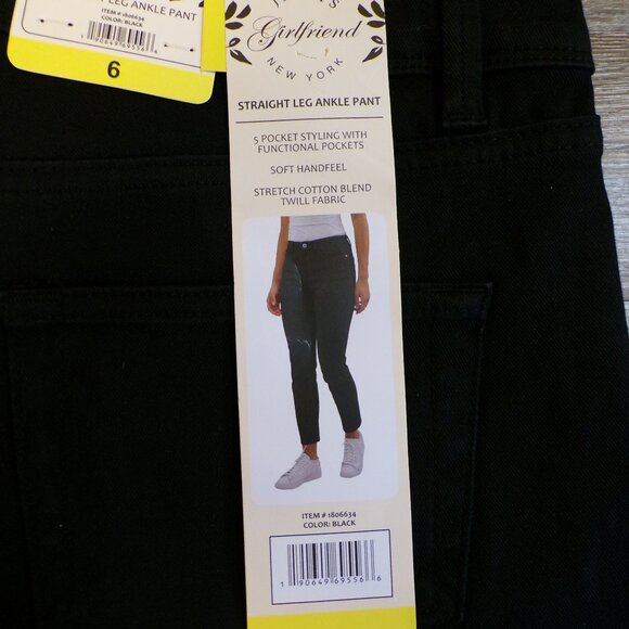 JACHS NEW YORK Women's Girlfriend Straight Leg Ankle Pant Black Sz: 6, 8, 10, 14 - Picture 3 of 13